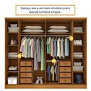 Ver imagem 5 de Quarto de Casal Roupeiro 6 Portas Portugal com Pés, Cama Casal Queen, Cabeceira e Cômoda 5 Gavetas Bege/Cinamomo/Off White