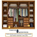 Ver imagem 7 de Quarto de Casal Roupeiro 6 Portas Portugal com Pés, Cama Casal Queen, Cabeceira e Cômoda 5 Gavetas Bege/Cinamomo/Off White