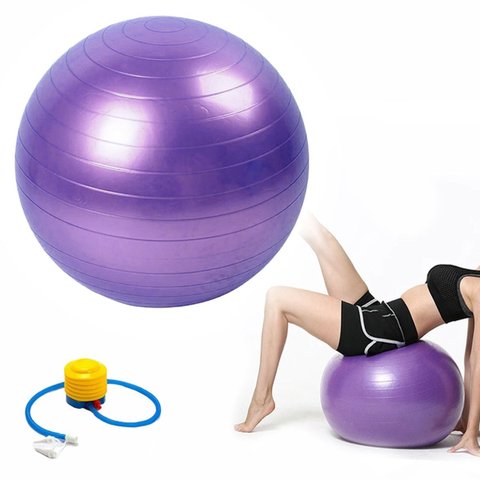 Bola Pilates Suiça Yoga Ginástica Fisioterapia Abdominal 55cm Cor:roxo