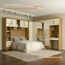 Ver imagem 4 de Guarda Roupa Casal Modulado 4 Peças 11 Portas 5 Gavetas com Cabeceira e Escrivaninha 100% MDF Smart