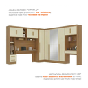 Ver imagem 5 de Guarda Roupa Casal Modulado 4 Peças 11 Portas 5 Gavetas com Cabeceira e Escrivaninha 100% MDF Smart