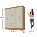 Ver imagem 3 de Guarda Roupa Casal 6 Portas 2 Gavetas Pinheiro Espresso Móveis 