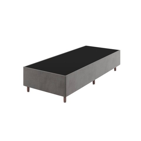 Base Box Solteiro 37cm x 188cm x 88cm Treviso Liso Cinza/Grafite Viero