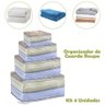 Organizador de Guarda Roupa Lavanderia Kit 4 Unidades Vida Pratika Transparente com Zíper - 4