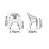 Kit 12 Cadeiras Plásticas com Braço Bertioga Tramontina182kg - 8
