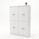 Ver imagem 2 de Kit 2 Armários Locker Guarda Volume 4 Portas com Chave Multiuso , Academia e Vestiário ME4204 Branco