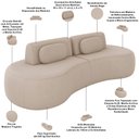 Ver imagem 4 de Sofá 4 Lugares Orgânico para Sala Living 280cm Vasti M03 Veludo Bege - Lyam Decor