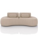 Ver imagem 5 de Sofá 4 Lugares Orgânico para Sala Living 280cm Vasti M03 Veludo Bege - Lyam Decor