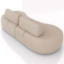 Ver imagem 7 de Sofá 4 Lugares Orgânico para Sala Living 280cm Vasti M03 Veludo Bege - Lyam Decor