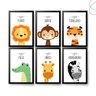 Quadro Decorativo Infantil Safari Animais Com Moldura - 1