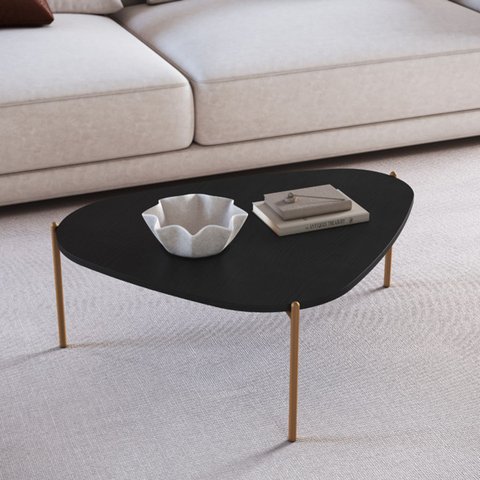 Mesa de Centro Orgânica 77cm Pé de Metal 28014 Artesano