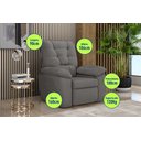 Ver imagem 5 de Poltrona Içá Retrátil e Reclinável Suede Cinza - XFlex Sofás