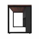 Ver imagem 6 de Plataforma Trabalho Individual com Caixa de Tomadas 135cm Industrial Executive Louro Preto Marrom