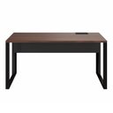 Ver imagem 1 de Plataforma Trabalho Individual com Caixa de Tomadas 135cm Industrial Executive Louro Preto Marrom