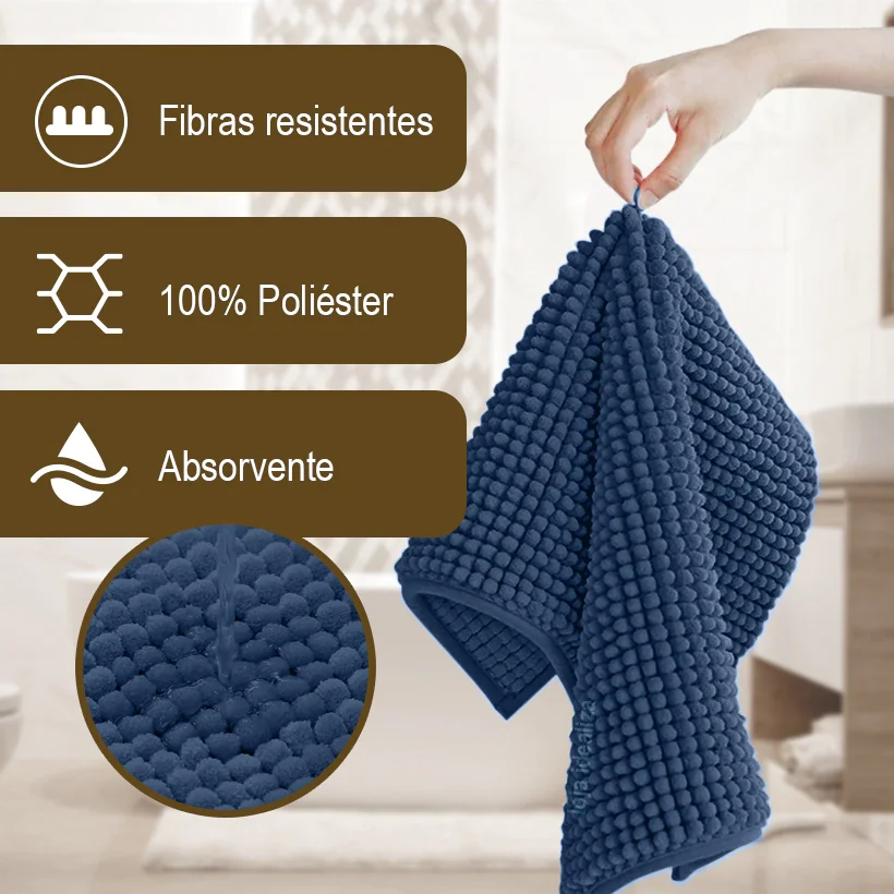 1 Tapete Banheiro Antiderrapante Macio Macarrão Bolinha Daze - 4