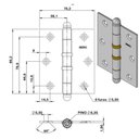 Ver imagem 2 de Dobradiça Ferro Pino Bola 3 1/2 X 3" 2 Anéis Lo Isero