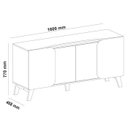 Ver imagem 3 de Buffet 4 Portas Sala de Jantar 160 Cm 4506 Cedro Off White Arly