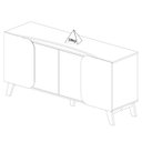 Ver imagem 4 de Buffet 4 Portas Sala de Jantar 160 Cm 4506 Cedro Off White Arly