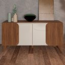 Ver imagem 2 de Buffet 4 Portas Sala de Jantar 160 Cm 4506 Cedro Off White Arly
