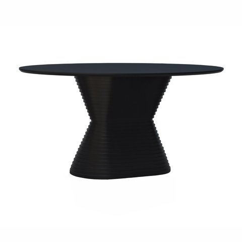 Mesa de Jantar Apollo Tampo Oval 160x90cm Preto