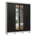 Ver imagem 3 de Guarda-Roupa Casal com Pés 6 Portas Batentes com Espelho Venus Madesa