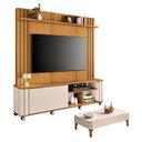 Ver imagem 1 de Estante Home Theater Trinus Cinamomo Off White com Mesa de Centro Liz Off White - Hb Móveis
