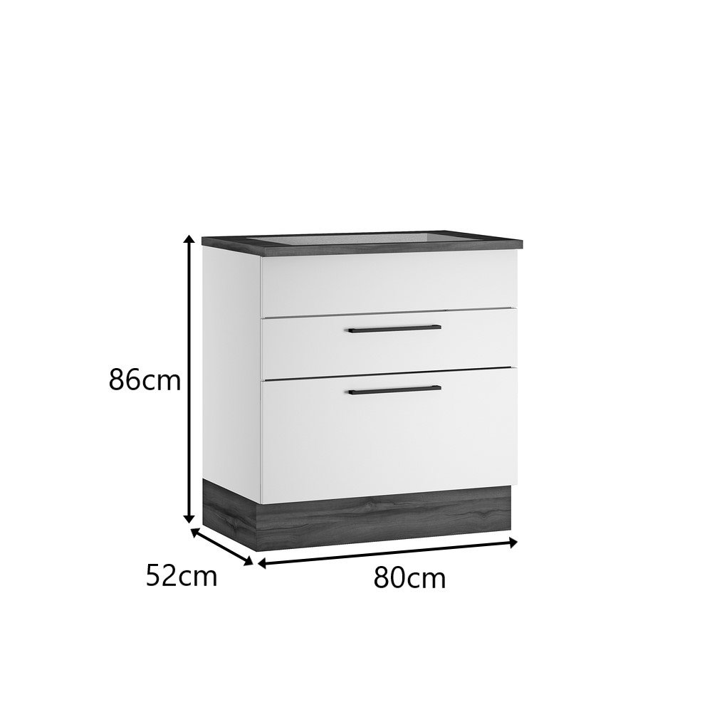 Balcão para Cooktop 5 Bocas 2 Gavetas 80cm Exclusive - Itatiaia Branco Matt - 2