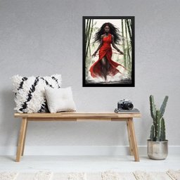 Quadro Orixá Iansã - Aquarela 24x18cm:madeira Branca - 2