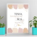Ver imagem 2 de Quadro Tenha Coragem Seja Gentil 24x18cm - com vidro:Madeira preta