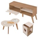 Ver imagem 6 de Rack 60 Pol Mesa Centro e Apoio Sala Lop4 Carvalho Off White Arly