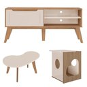 Ver imagem 5 de Rack 60 Pol Mesa Centro e Apoio Sala Lop4 Carvalho Off White Arly