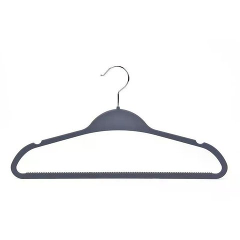 Cabide Emborrachado com 3 Peças Cinza - A\casa Kit Cabide Emborrachado C/3 Peças Cinza - A\casa