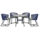 Ver imagem 1 de Mesa com 4 Cadeiras e Noronha Estofado 5 Trama Original Azul