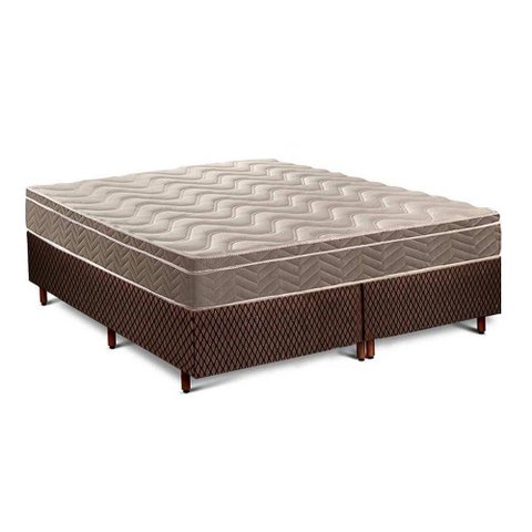 Cama Box Queen: Colchão Ortopédico Paropas D33/ep Anatômico + Base Fantasy Brown(158x198)