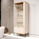 Ver imagem 4 de Conjunto Buffet e Cristaleira Rouxinol Off White Nature Preto