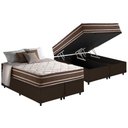 Ver imagem 1 de Cama Box Baú King: Colchão Molas Ensacadas Anjos Duo Sono MasterPocket+Base Courano Brown(193x203)