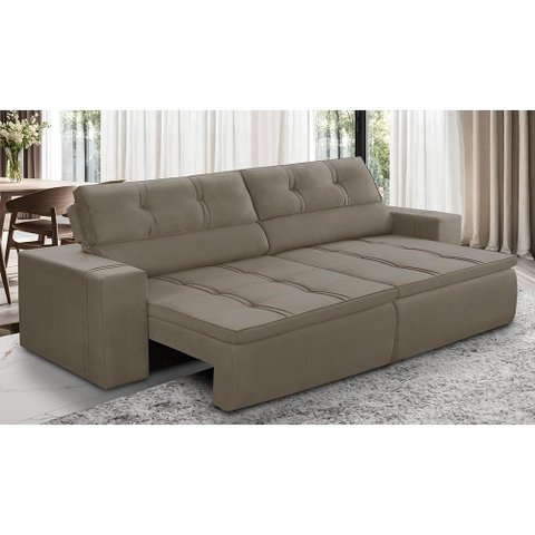 Sofá Retrátil e Reclinável 2 Lugares 1,50m com Molas Stella Suede Adonai Estofados