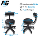 Ver imagem 2 de Mocho Preto para Estética Cadeira Ergonômica Regulagem de Altura Clínica Manicure Giratória Rodínhas