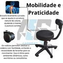 Ver imagem 6 de Mocho Preto para Estética Cadeira Ergonômica Regulagem de Altura Clínica Manicure Giratória Rodínhas