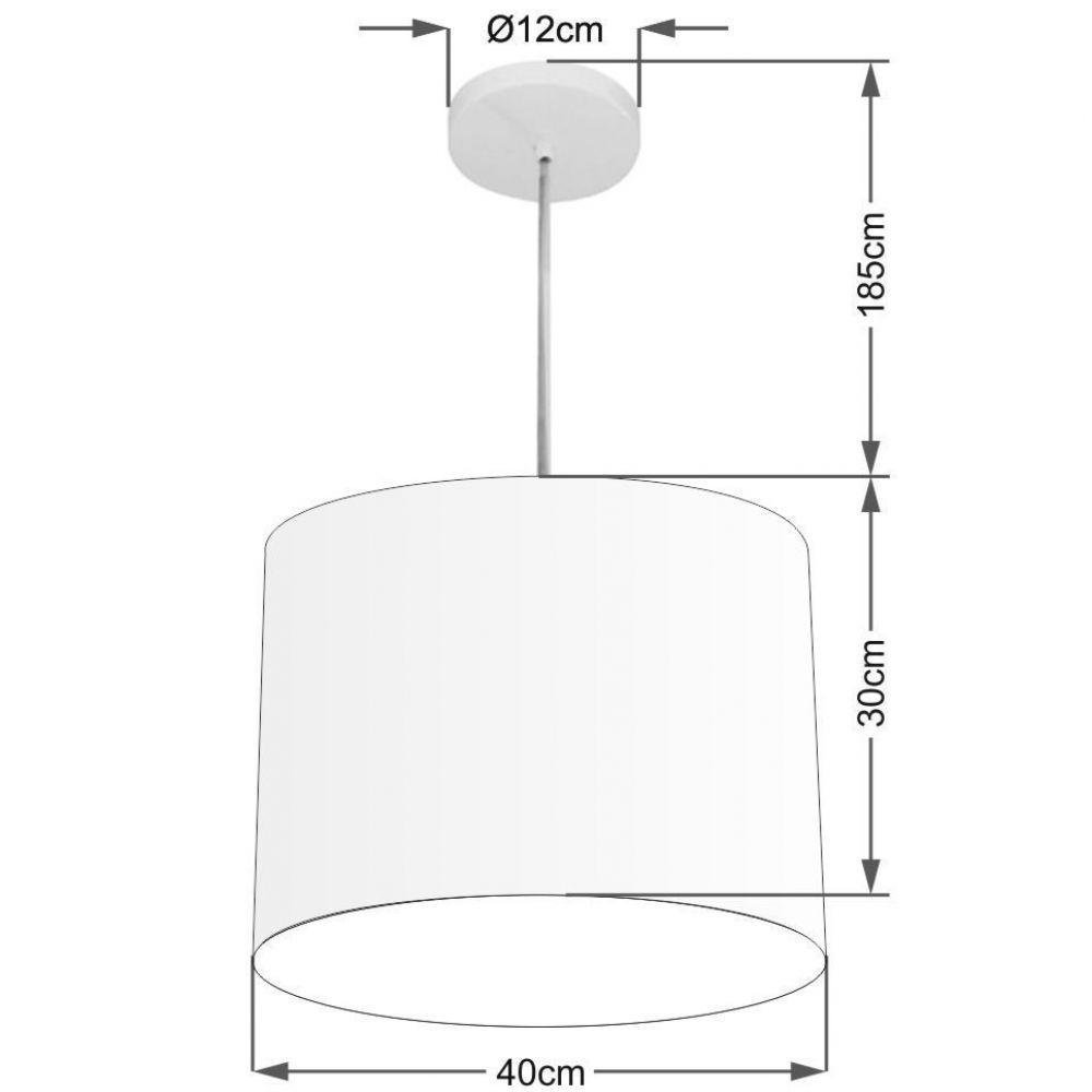 Lustre Cilíndrico Md-4146 Tecido 40x30 Bivolt Azul Turquesa - 2