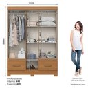 Ver imagem 3 de Guarda-roupa 05 Portas e 02 Gavetas Chale Cinamomo - Henn - Briz