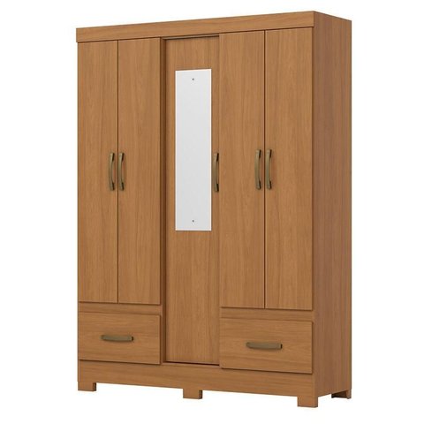 Guarda-roupa 05 Portas e 02 Gavetas Chale Cinamomo - Henn - Briz
