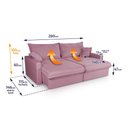 Ver imagem 2 de Sofá Cama Lume sem Caixa 2,80m Linho Rosê - King House