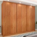 Ver imagem 1 de Guarda Roupa Casal MDF 6 Portas 6 Gavetas Ripado 275cm Barcelona Cinamomo - TCIL Móveis