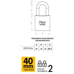 Cadeado 40mm - Piller - 2