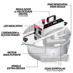 Panela Brigadeiro Misturela Cozedeira para Fogão Inox 21l para Doces e Salgados Bivolt Saro - 2