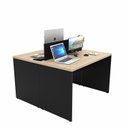 Ver imagem 3 de Estação de Trabalho Mesa Plataforma Escritório 1200x600 2 Lugares Netmobil - Dubai/preto