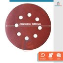 Ver imagem 2 de Kit 100 Disco de Lixa Velcro Vermelho Ferro 8 Furos 180mm Grão 120 - Starfer