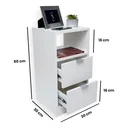 Ver imagem 2 de Mesa de Cabeceira Branca 2 Gavetas e 1 Nicho Mesinha para Quarto Lateral da Cama Estilo Cômoda
