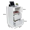 Mesa de Cabeceira Branca 2 Gavetas e 1 Nicho Mesinha para Quarto Lateral da Cama Estilo Cômoda - 2